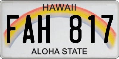 HI license plate FAH817