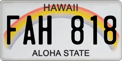HI license plate FAH818