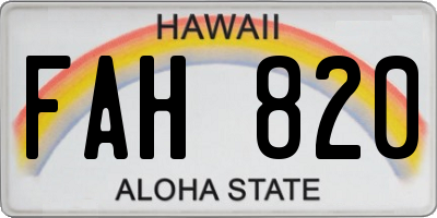 HI license plate FAH820