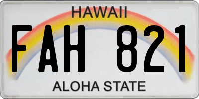 HI license plate FAH821