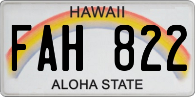 HI license plate FAH822