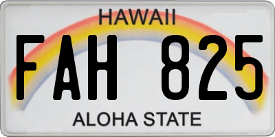HI license plate FAH825