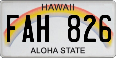 HI license plate FAH826