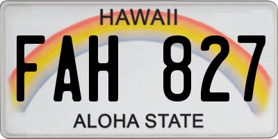 HI license plate FAH827