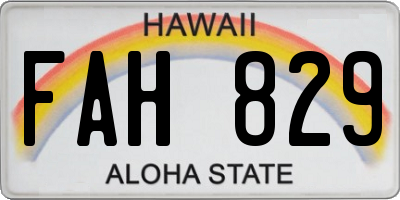 HI license plate FAH829