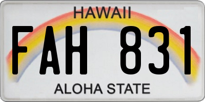 HI license plate FAH831