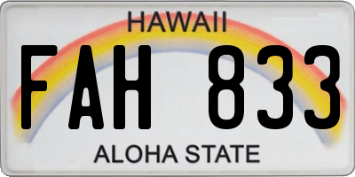 HI license plate FAH833