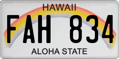 HI license plate FAH834
