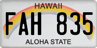 HI license plate FAH835