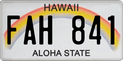 HI license plate FAH841