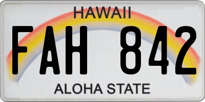 HI license plate FAH842