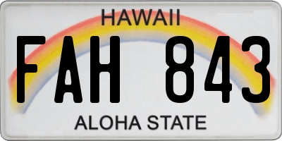 HI license plate FAH843