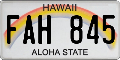 HI license plate FAH845
