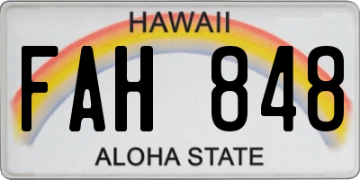 HI license plate FAH848