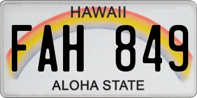 HI license plate FAH849