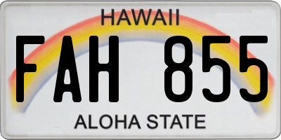 HI license plate FAH855