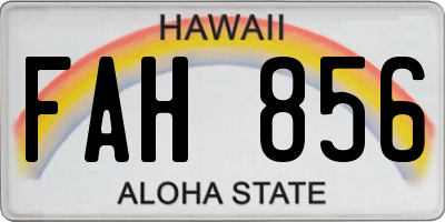 HI license plate FAH856