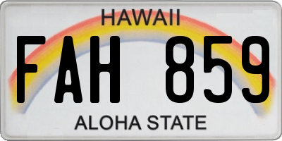 HI license plate FAH859
