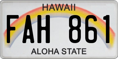 HI license plate FAH861