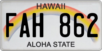 HI license plate FAH862