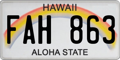 HI license plate FAH863