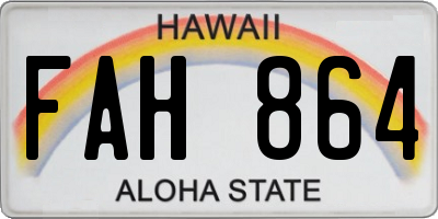 HI license plate FAH864
