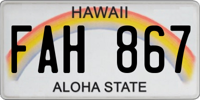 HI license plate FAH867