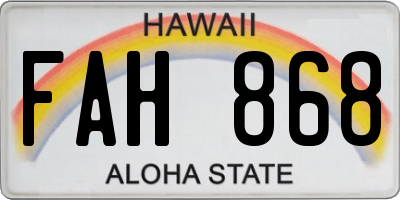 HI license plate FAH868