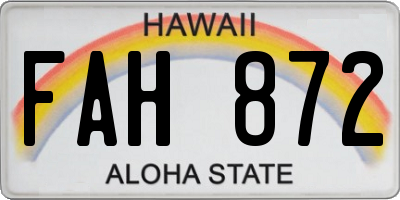 HI license plate FAH872