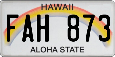 HI license plate FAH873