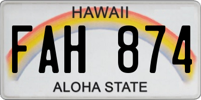 HI license plate FAH874