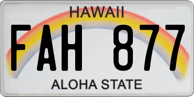 HI license plate FAH877