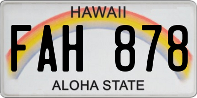 HI license plate FAH878