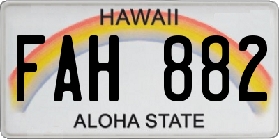 HI license plate FAH882