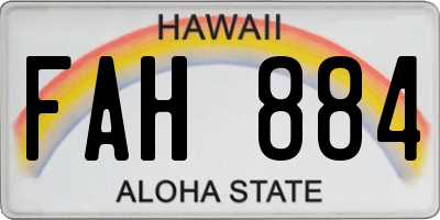 HI license plate FAH884