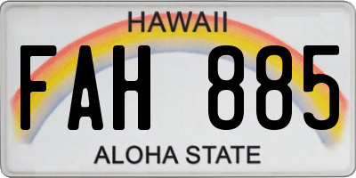 HI license plate FAH885