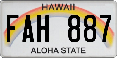 HI license plate FAH887