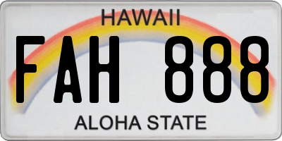 HI license plate FAH888