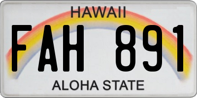 HI license plate FAH891