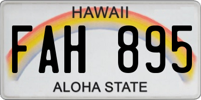 HI license plate FAH895