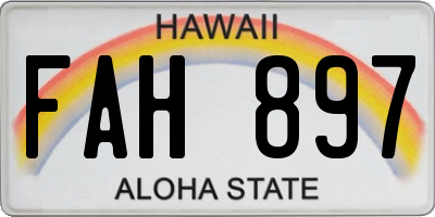 HI license plate FAH897
