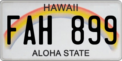 HI license plate FAH899