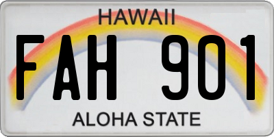 HI license plate FAH901