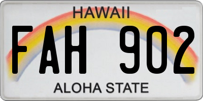 HI license plate FAH902