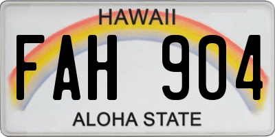HI license plate FAH904