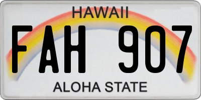 HI license plate FAH907