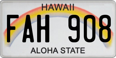 HI license plate FAH908