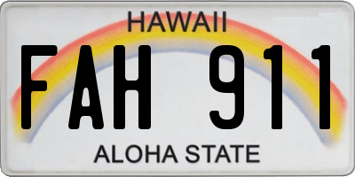HI license plate FAH911