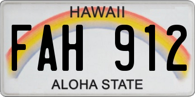 HI license plate FAH912