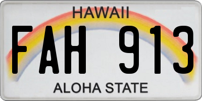 HI license plate FAH913